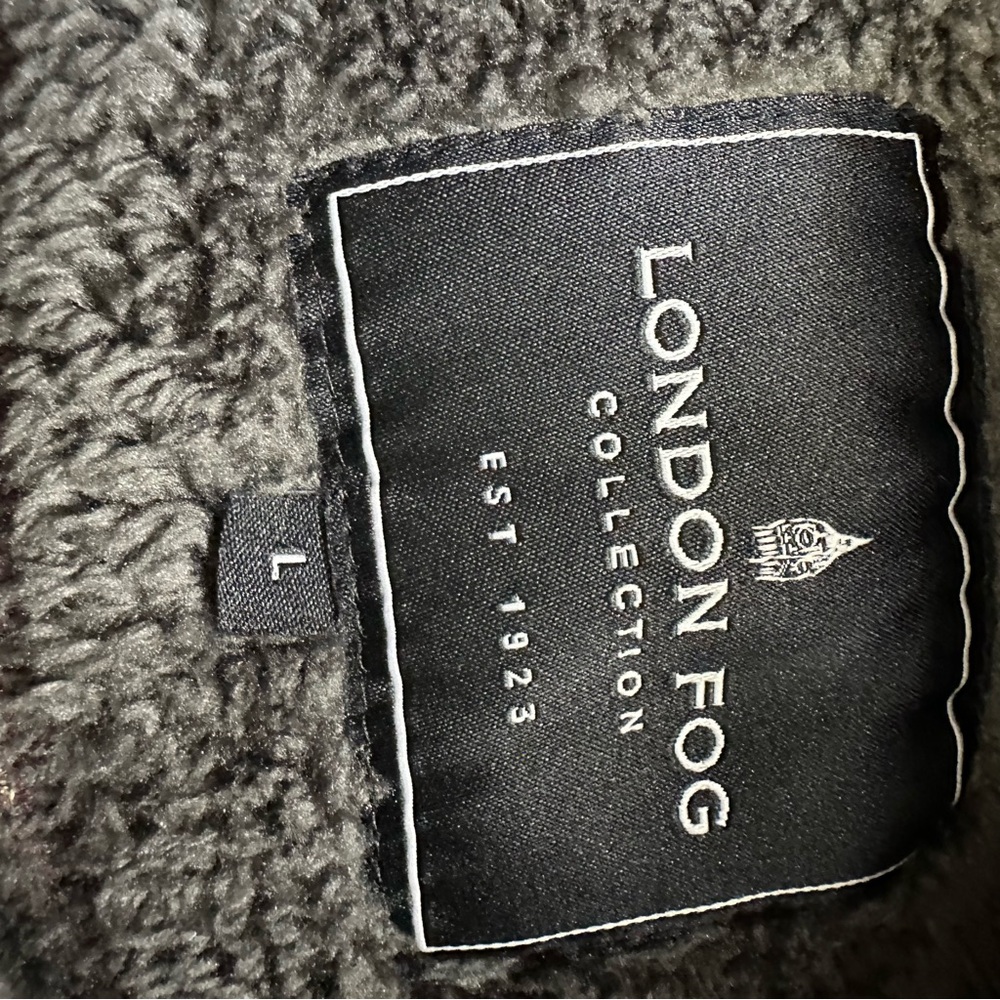 London Fog Mens Quarter Zip‎ Herringbone Fleece Pullover Fleece Lined Large - Picture 4 of 4